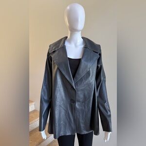 New PLANET BY LAUREN G Vegan Leather Jacket, Obsidian